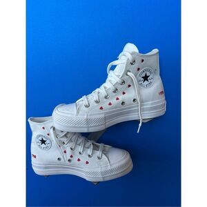 Converse Chuck Taylor All Star Lift Platform High Hearts Love Women's Sz 7